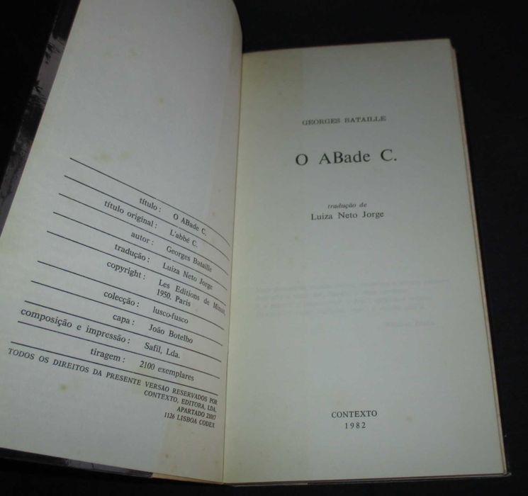Livro O ABade C. Georges Bataille
