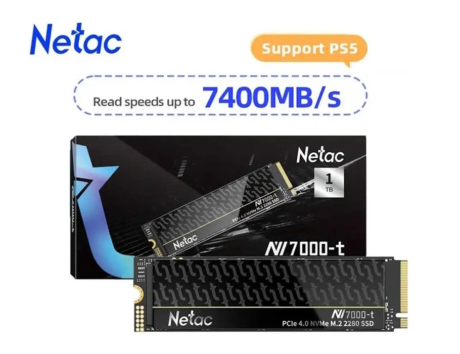SSD M2 NVMe 1тб, 7400MB/s PCIE 4.0 Netac NV7000 новий гарантії 5р.