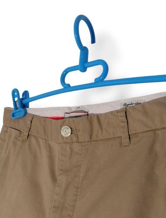 Beżowe spodnie chinosy regular slim Scotch & Soda r.14