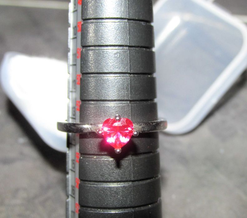 Anel de prata 925 "Coração Vermelho" NOVO