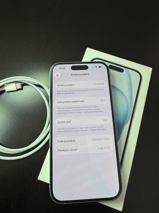 iPhone 15 128GB błękitny