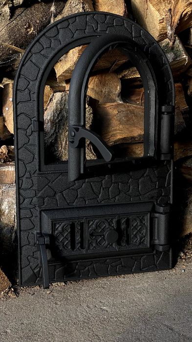 Дверца для печи со стеклом, чугунная печная дверка, дверь в печь грубу
