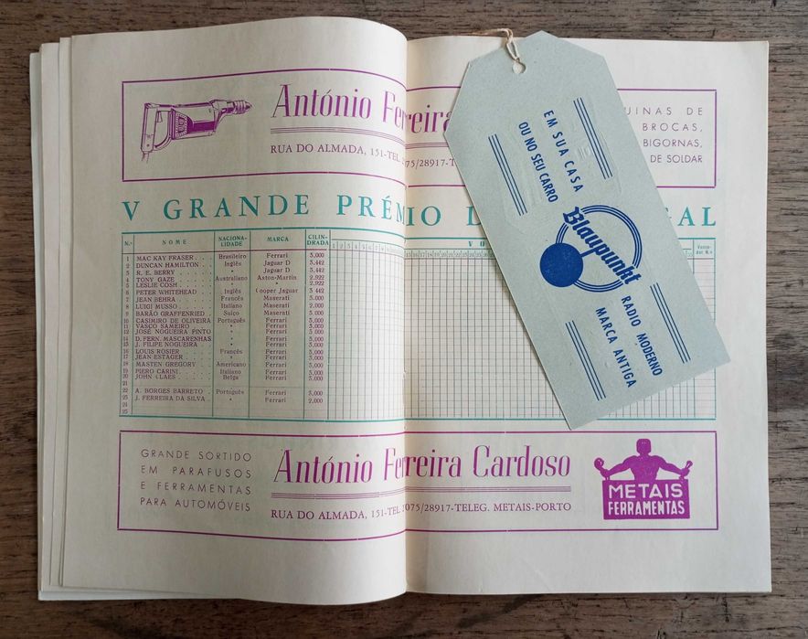 Programas Circuito Automóvel do Porto dos anos 50