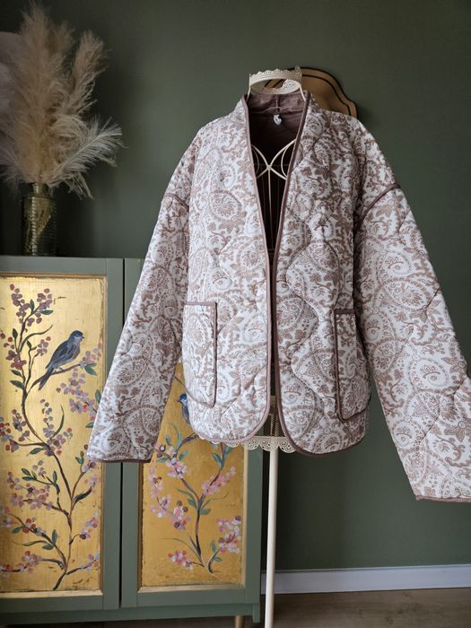 Unikatowa Boho Kurtka damska Pikowana ONLY L Oversize Paisley Narzutka