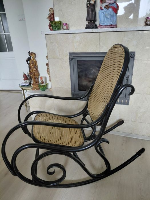 Vintage piękny Bujany fotel PRL Paged