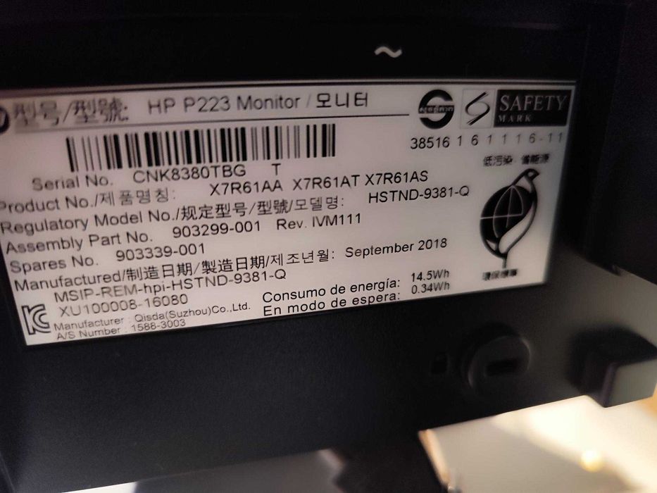 Monitor HP 21.5''