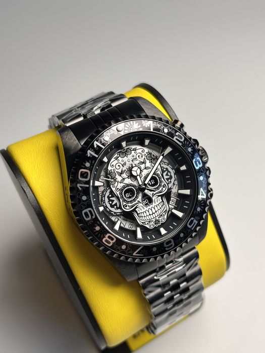 Invicta 43753, годинник інвікта скелетон, часы с черепом