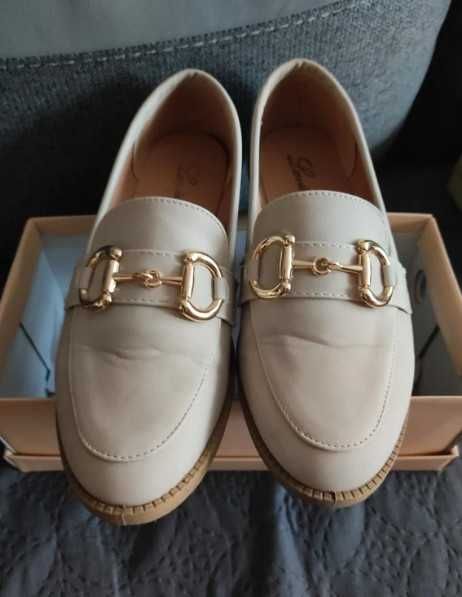Damskie buty eleganckie 37 beżowe