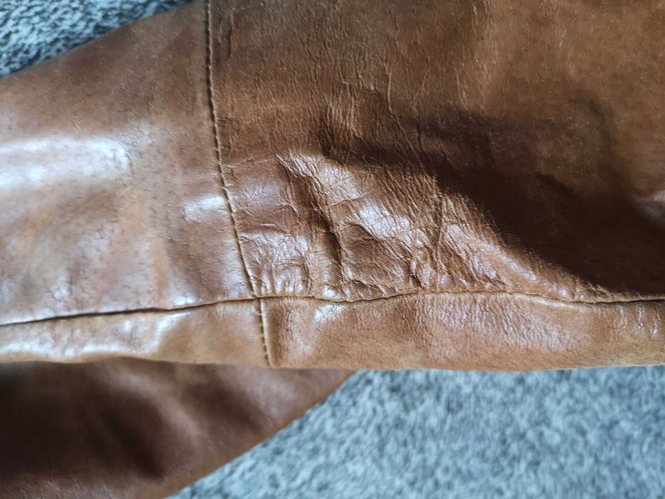 Kurtka skórzana brązowa