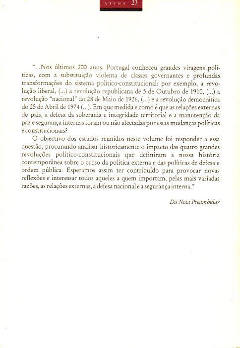 Livro - Revoluções, Política Externa e Política de Defesa em Portugal