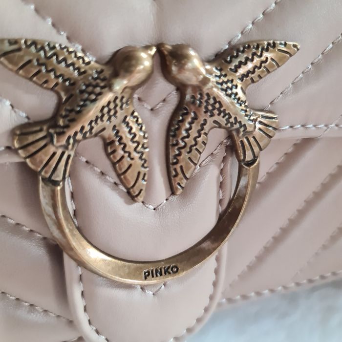 Pinko bag torebka listonoszka beżowa