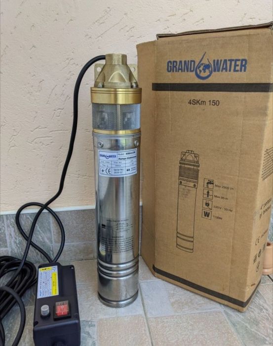 4 SKM150 потужний 1.1 кВт насос для скважин і колодязів. Латунний