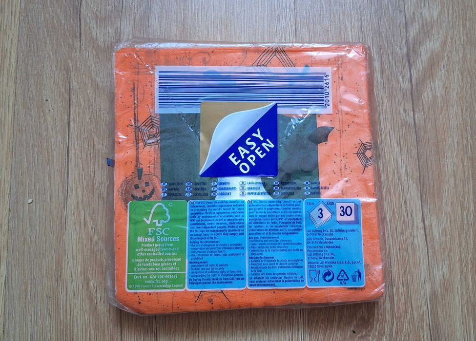 Komplet ozdobnych serwetek Halloween do DIY decoupage 3 x 30 serwetek