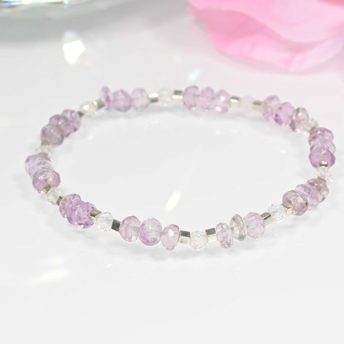 Bransoletka Ametyst, Kryształ Górski naturalne kamienie