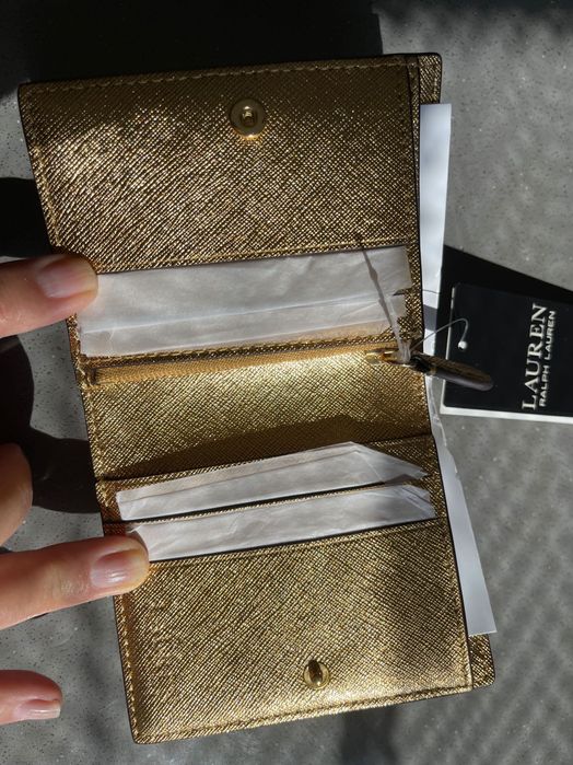 Ralph lauren original. кошелек натуральная кожа золотой