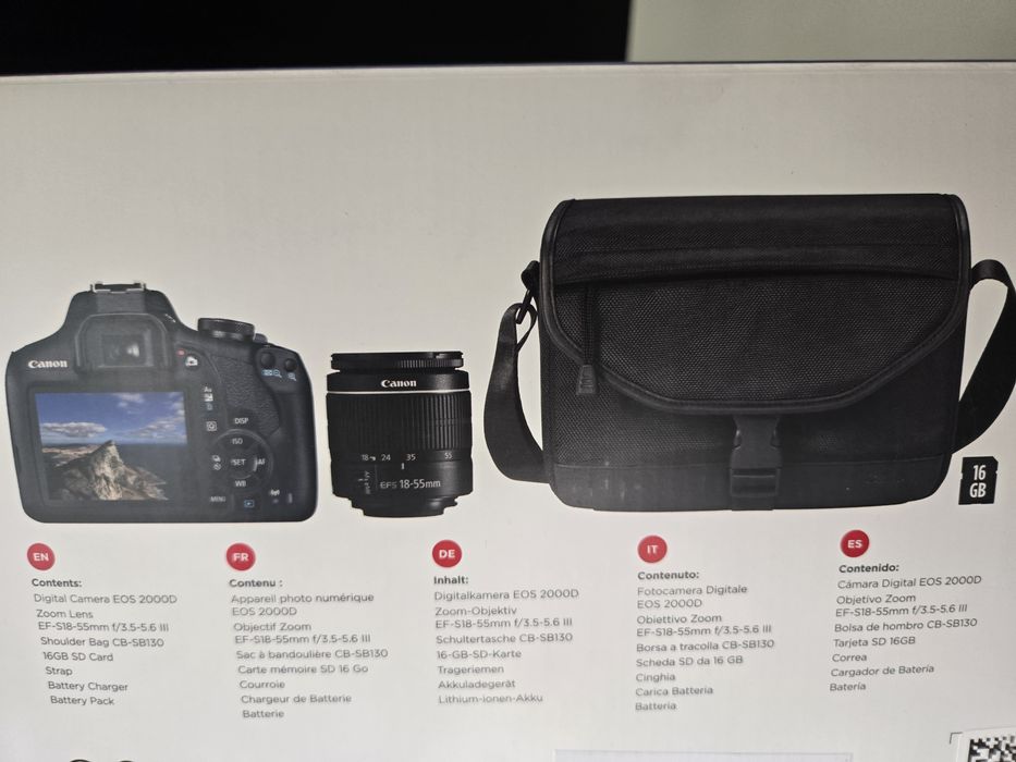 Kit Máquina Fotográfica CANON EOS 2000D
