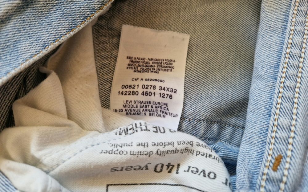 Джинси чоловічі Levi's 521 W34 L32 (Levis/Левайс) Original