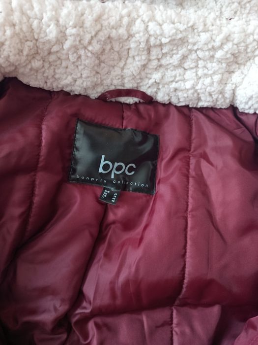 Kurtka zimowa 42 bpc bordowa z kapturem