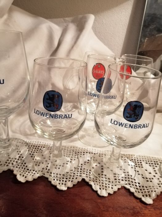 Copos de cerveja Sagres e Lowenbrauu