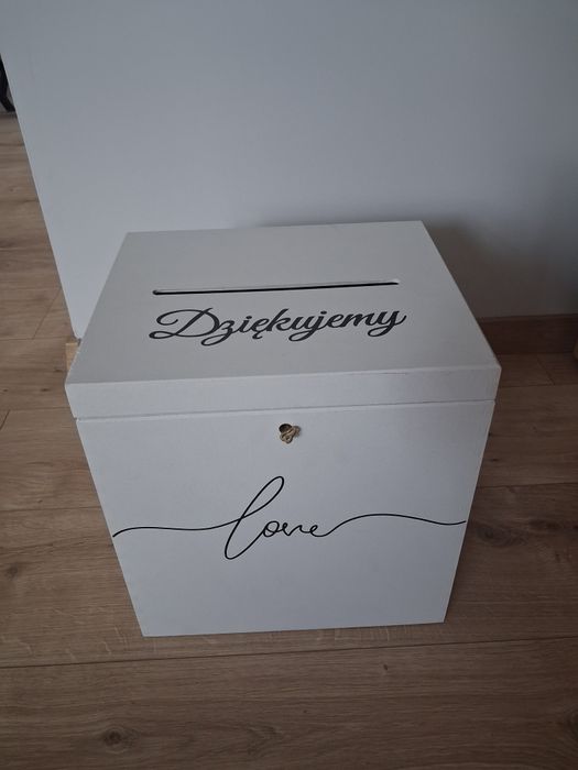 Pudełko na koperty, pudełko na obrączki, spinki ślubne, tablice rejestracyjne