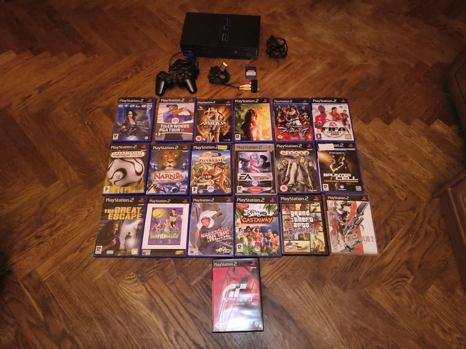 Ps2, PlayStation 2 // zestaw // konsola, gry, mata do tańczenia