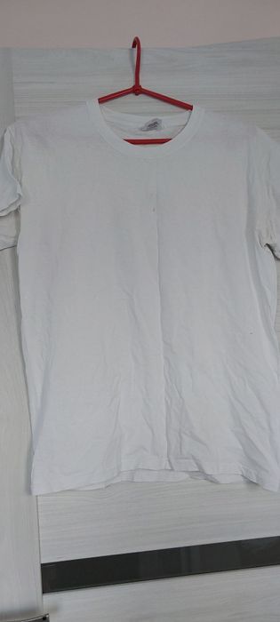 Bluzka top t-shirt gładka biała M fruit of the loom