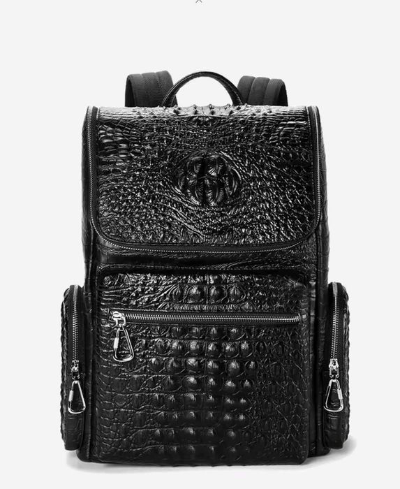 Nova mochila clássica de couro de crocodilo