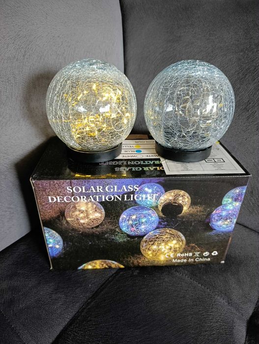 Lampy ogrodowe kule solarne światło wodoszczelne 2szt
