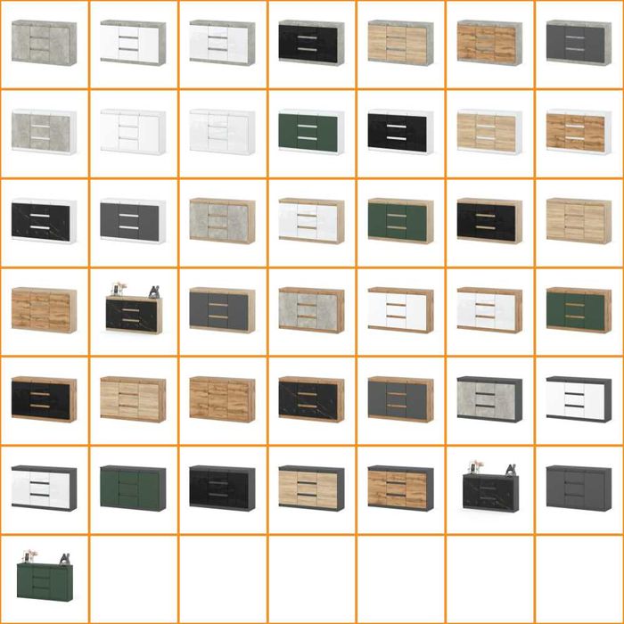 Komoda Nowoczesna Agnes 120cm Pojemna Szafka Do Salonu 3 Szuflady Duża