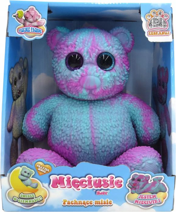 EPEE Mięciusie - PACHNĄ i ŚWIECĄ W CIEMNOŚCI, miętowo-różowy miś. Epee