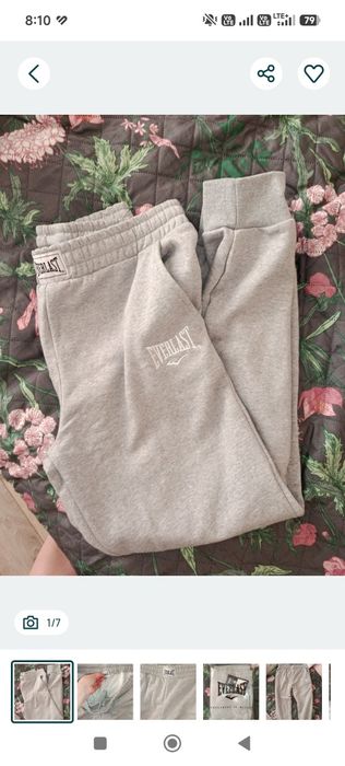 Nowe ciepłe zimowe spodnie dresowe Everlast joggery XL szare