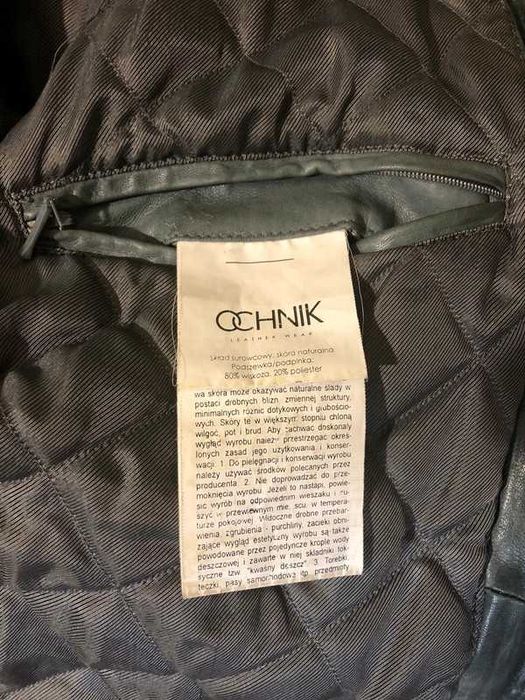 Kurtka skórzana pikowana męska Ochnik