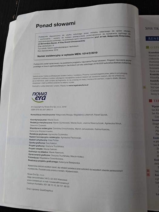 Ponad słowami 1 - podręcznik
