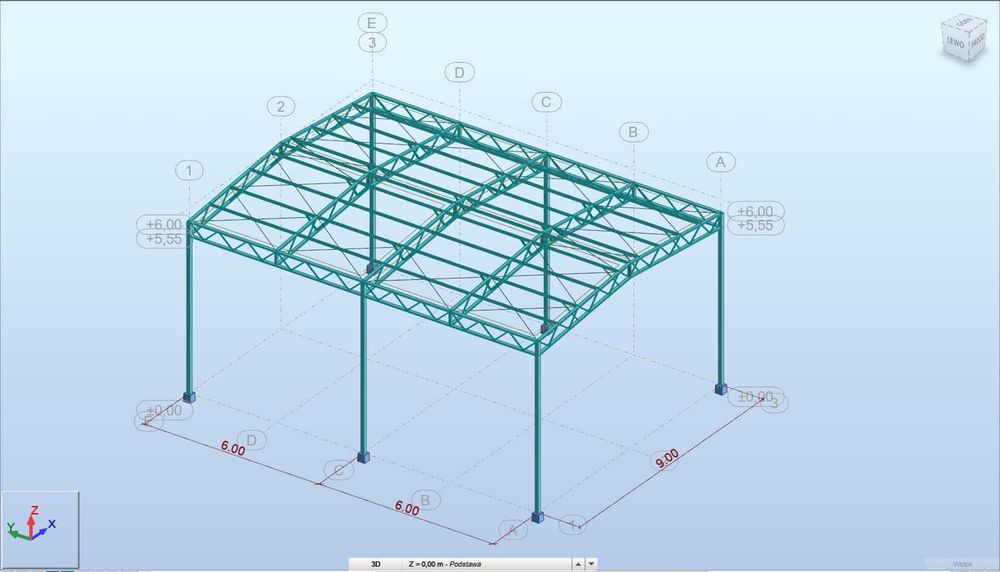 Konstrukcja stalowa -12x6 wiata dwuspadowa - producent