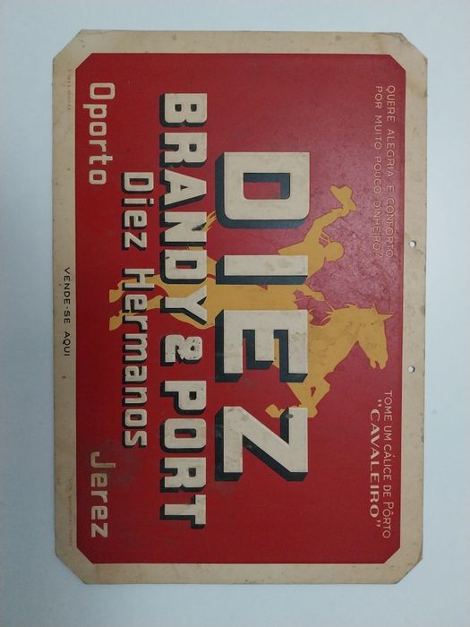 Cartaz antigo Diez Hermanos Brandy & Port. 1945