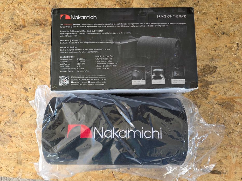Subwoofer Tuba  Nakamichi 20 cm aktywny Nowy komplet