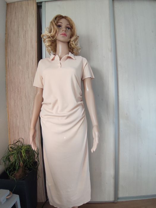 Sukienka damska firmy PrettylittleThing roz Xl, beżowa, nowa , z marsz