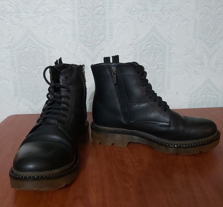 Зимові дівочі черевики, шкіра, 38 розмір