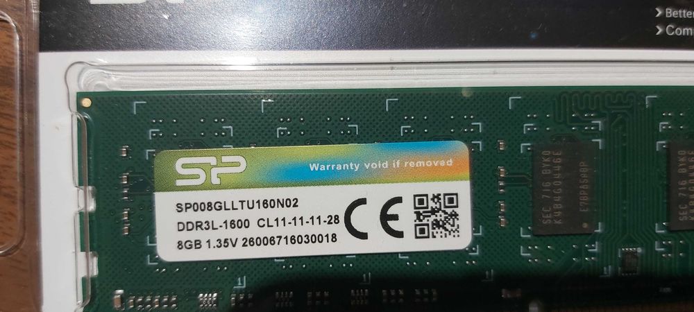 Memória RAM DDR3 16GB (2x 8GB) 1600MHz – Completamente Nova / Nunca Usada