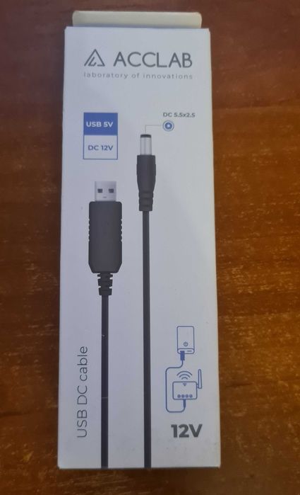 Кабель живлення ACCLAB USB to DC 5.5 х 2.1 мм чорний