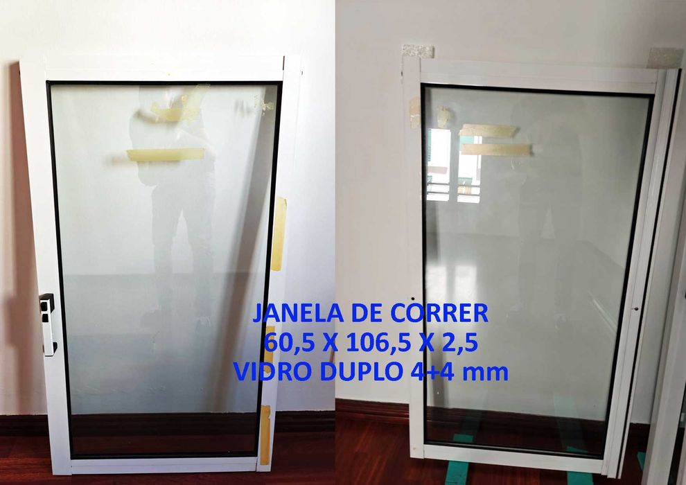 Conjunto de Janelas de alumínio branco com vidro duplo