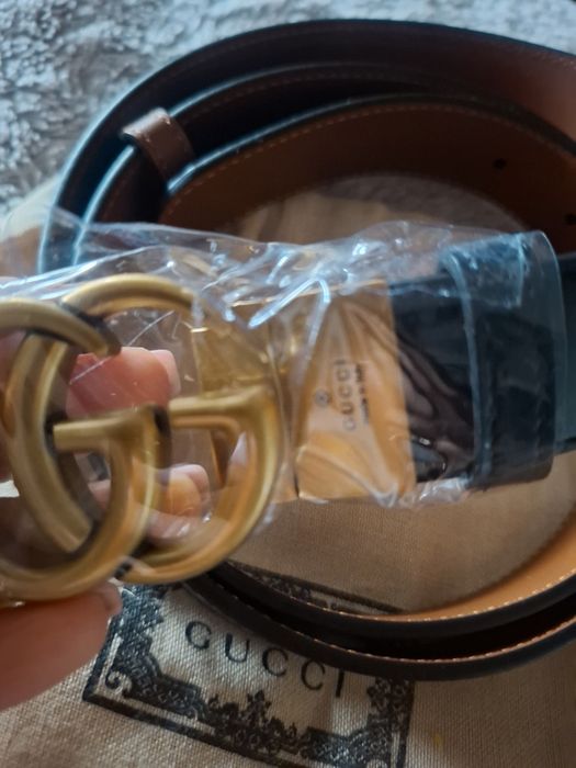 Pasek gucci* czarno -brązowy nowy