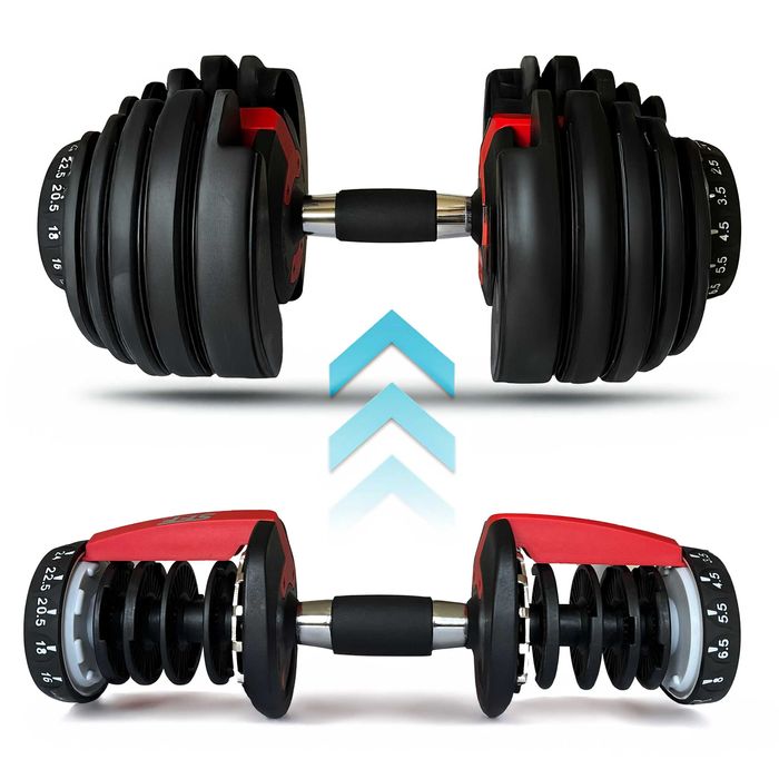 Regulowany hantel 2w1 PREMIUM 2,5-24 kg magnetyczna HANTLA ŻELIWNA