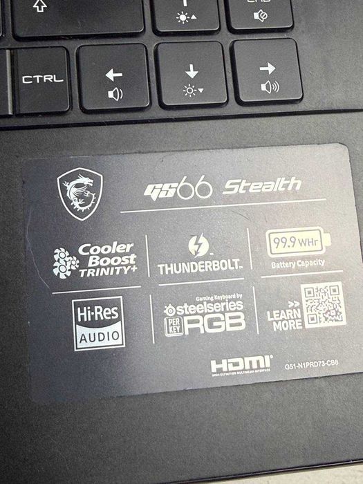 MSI GS 66 Stealth intel i7-10750H   16ram ddr4  GTX 1660Ti 6gb ssd 500gb 240hz екран