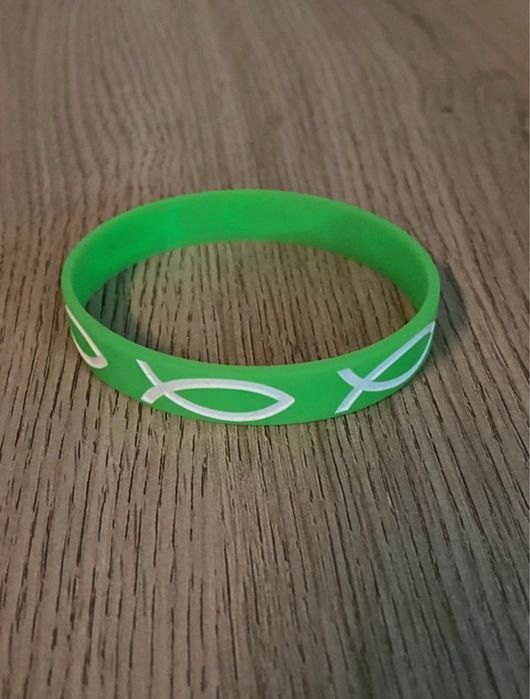Gumowa zielona bransoletka