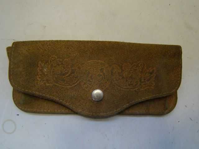 Vintage mały damski portfel naturalna skóra