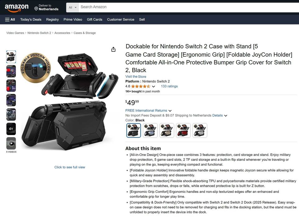 Nintendo Switch 2 чохол з підставкою 3-в-1 чехол, cover case