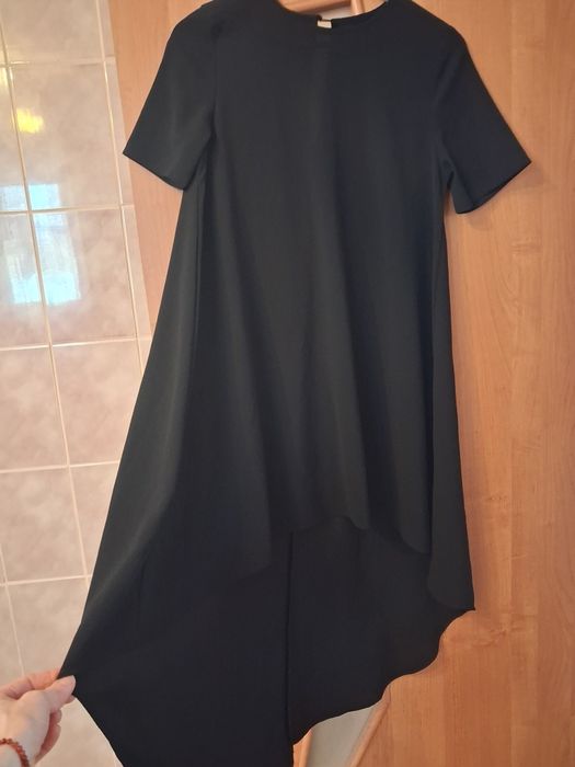 Чорне стильна вечірнє плаття, асиметричне, спереду міні, заду довге