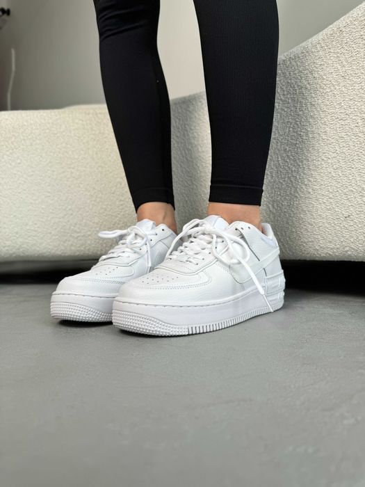 Кросівки Nike Air Force 1 Shadow Triple White premium