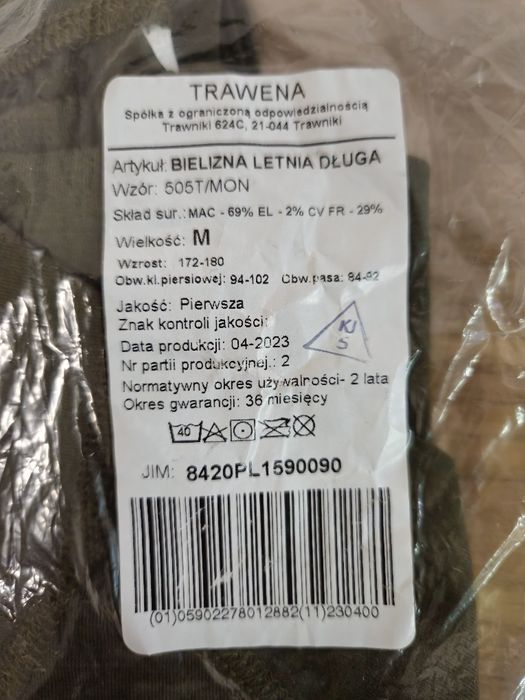 Bielizna Letnia Długa MON